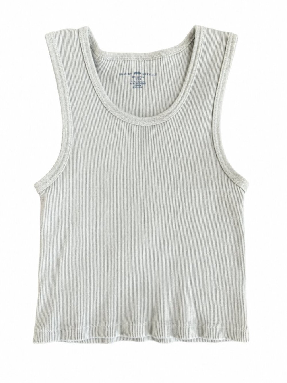 Brandy Melville Sage Ribbed Cropped Tank Top One Size